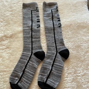 VS Pink Grey Black Logo Knee High Socks